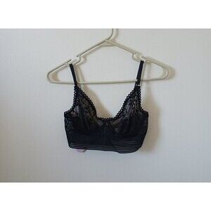 NWT Ellipse Bralette Bra Lace Unpadded Wireless Comfort Black Size 32